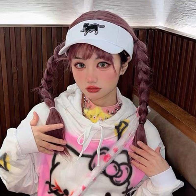 Product Introduction of Original Spring/Summer  Black Cat  Tennis Hat y2k Cute Ins Sports OOTD Sunscreen Empty Top Hat 4