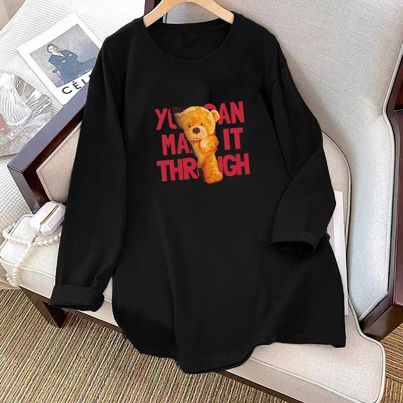 Product Introduction of Maternity Clothes Nursing Clothes Autumn and Winter Long Sleeve Mid-Length Korean Style Loose plus Size Bottoming Shirt Nursing Clothing Outerwear T-shirt Women 8