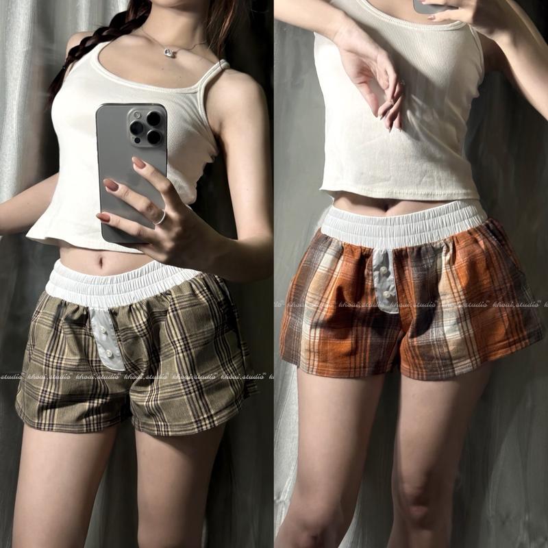 QUẦN SHORT CARO NĂNG ĐỘNG LƯNG THẤP NỮ 6