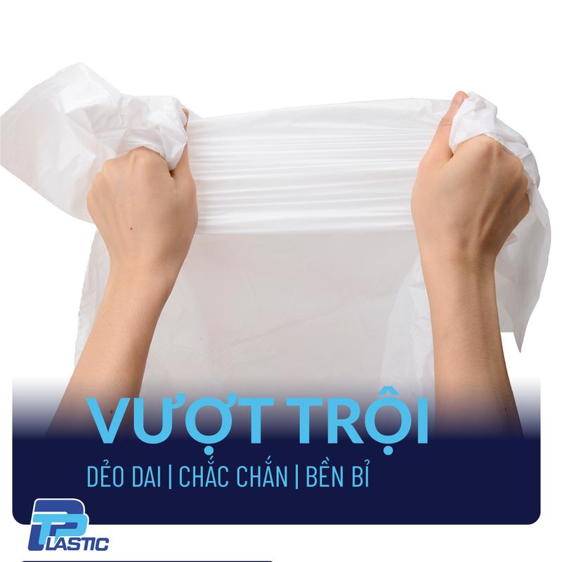 Túi PP Nhựa - Cuộn 15 Túi đựng rác có dây rút TP Plastic 3
