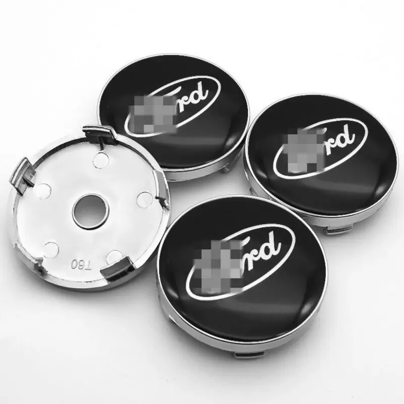 Nắp Trung Tâm Bánh Xe Lốp Xe Ô Tô, Bộ 4 Cái, 60Mm, Nắp Trung Tâm Mags, Trang Trí Nắp Hộp Số, Với 56Mm Logo, Nhãn Dán Biểu Tượng Nhôm, Đề Can, Cho Ford Focus, Fiesta, Kuga, Mondeo, Territory, Explorer 4