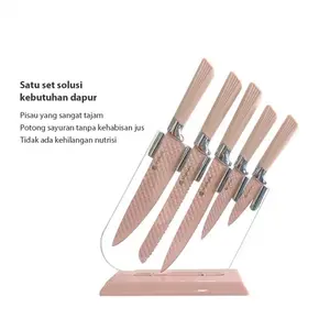 Pisau Diamond Knife Set 6 dengan Tempat - 5 Pisau Tajam & 1 Tempat Pisau - Solusi Kebutuhan Dapur