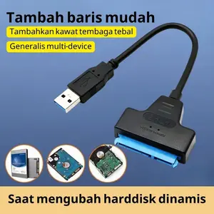 HAGANN CON-CC90 Adapter SATA ke USB 3.0 untuk SSD 2.5" & HDD 3.5", Converter Hardisk Eksternal, Docking Station Hard Drive Portable, Kabel Data HDD/SSD, Converter SATA USB, Adapter Hardisk PC/Laptop, Garansi 1 Tahun