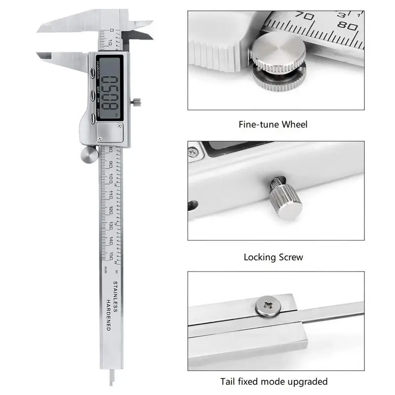 Battery Required Digital Caliper, Multifunctional Measuring Tool with Inch/mm Conversion, Durable & Accurate Measuring Tool for Professional & DIY Use 3