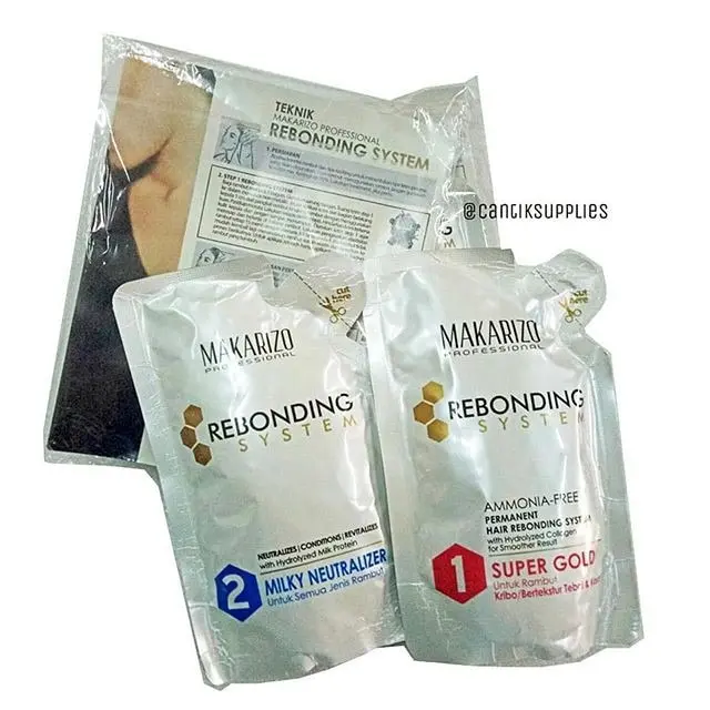 1 SET MAKARIZO REBONDING SYSTEM MINI POUCH  PELURUS RAMBUT (SACHET) 120ml 1