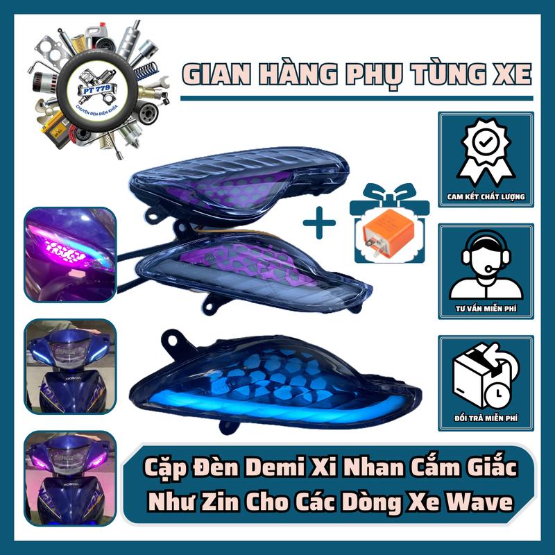 Cặp Đèn Demi Xi Nhan Cắm Giắc Trả Cho Các Dòng Xe Wave Anpha 110 50cc Kèm Cục Chớp Phù hợp CHO CÁC DÒNG TỪ 2018 TRỞ LÊN KHÔNG CHẾ CHÓA