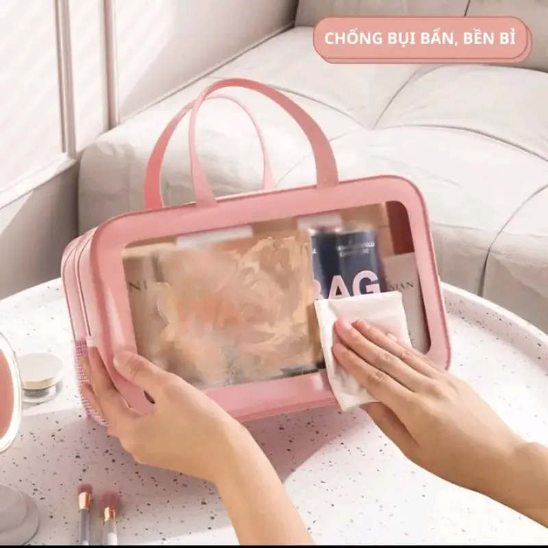 Túi đựng mỹ phẩm du lịch để đồ trang điểm 2 ngăn 3