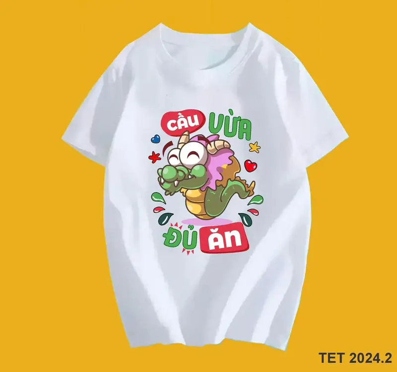 Áo thun in hình tết 2024, áo gia đình, nhóm tết 2024 Top Cotton Nữ Women 3