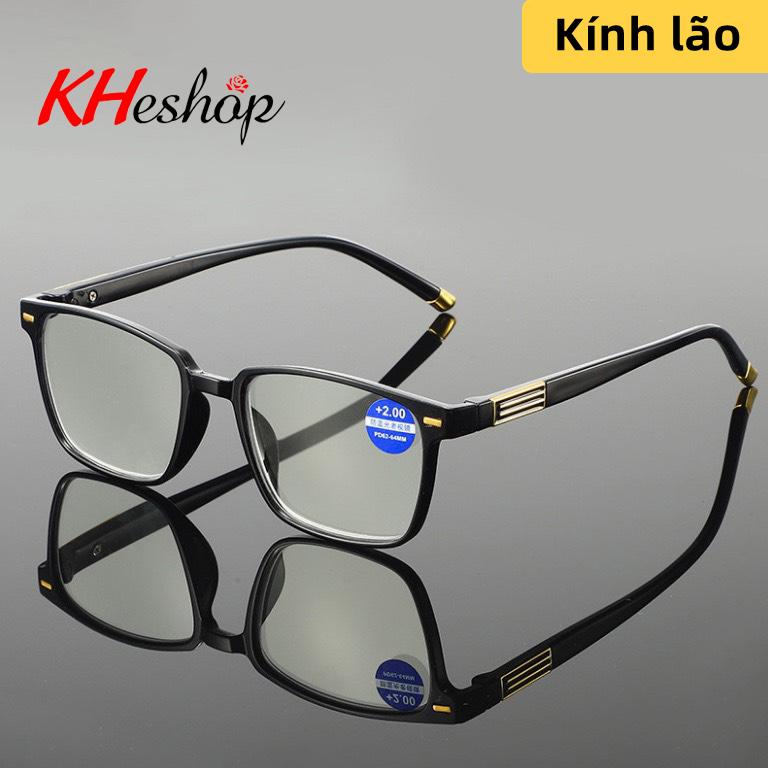 Mã HY1208 Kính lão gọng Hàn Quốc cổ điển có độ phân giải cao tròng vuông Mắt Kính Cao Su