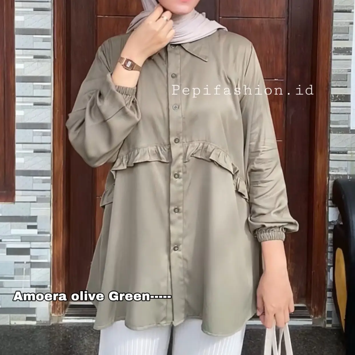 AMOERA BLOUSE RAYON TWILL KEMEJA OVERSIZE KEMEJA RAYON TWILL ATASAN WANITA Baju Formal Nyaman