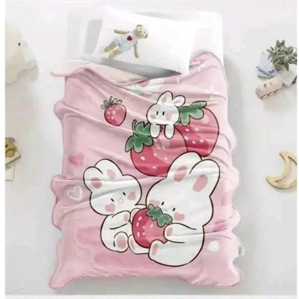 Chăn lông tuyết cho bé, họa tiết hoạt hình, mềm mại kích thước 1mx1m4 nặng 400g 4