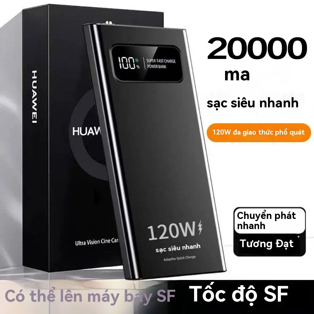 Sạc Dự Phòng Sạc Siêu Nhanh, Dung Lượng Lớn 20000 MA, 120W, Cầm Tay Mỏng, Dành Cho Huawei Và Xiaomi, Sạc Dự Phòng,