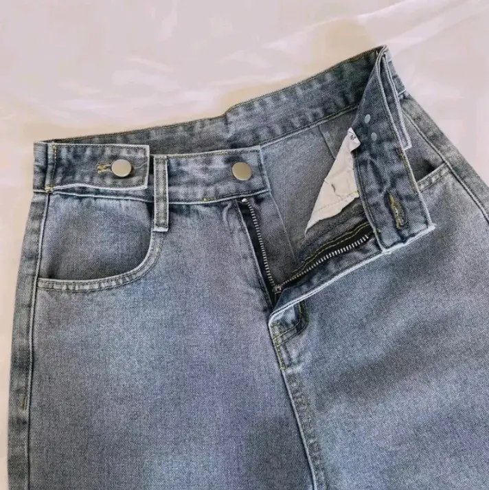 Celana Highwaist Jeans Wanita Korea Style Jins Premium 2023 Kancing 7 Highwaist Loose