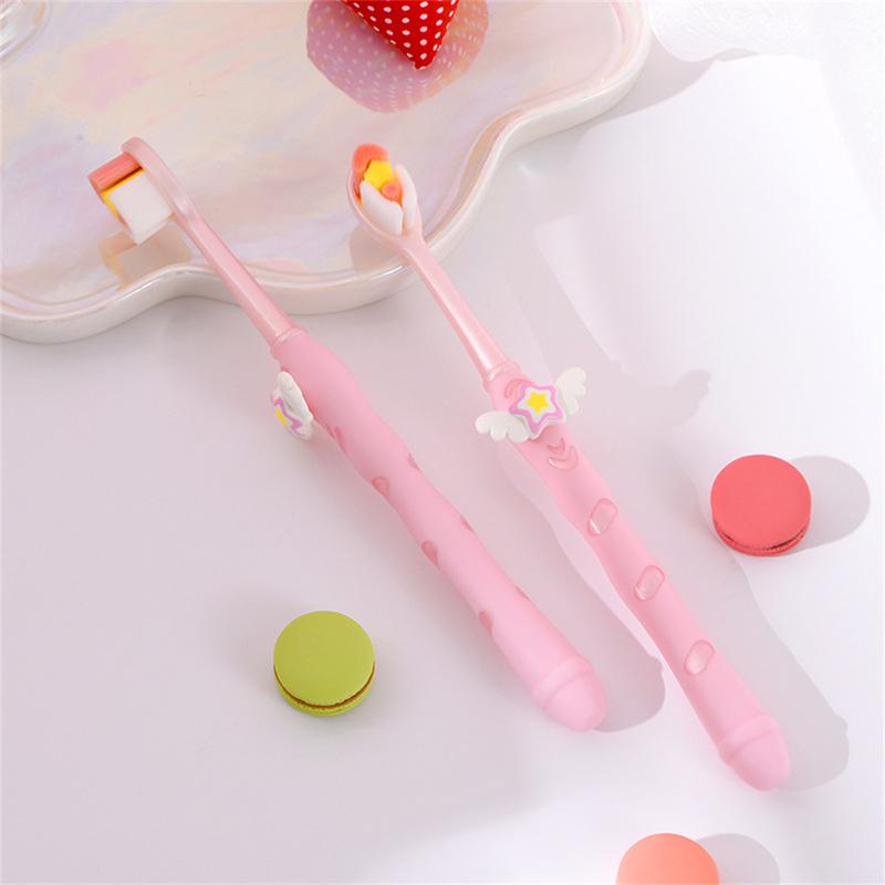 buy 1 take 1 pink Fairy Stick Soft Bristles Toothbrush Wide Head Women's Household Cleaning Toothbrush 1