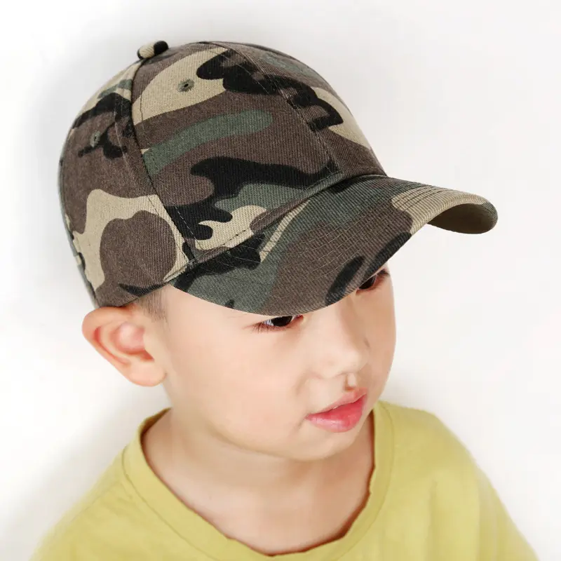 Child Cotton Student Camouflage Hat Jungle  Baseball Cap 2-8 Years Old Boys Girls