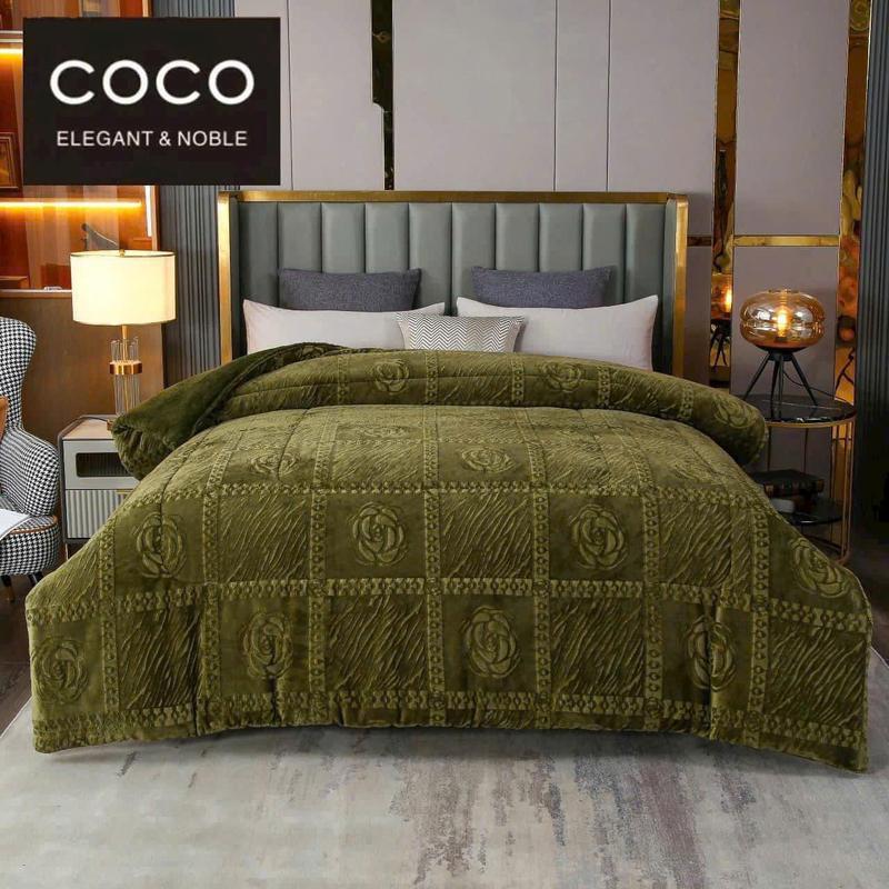Chăn Nỉ Nhung Lông Cừu COCO- 2025 - Hoa Trà Siêu Ấm Dày Mịn,Kích Thước 2mx2m2 Nặng 3kg - Hàng Xuất Nhật