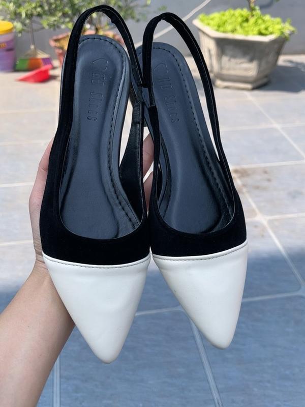 Sục Hở gót Vá mũi Trơn phom 1.5 đế 3cm Nữ GiàY