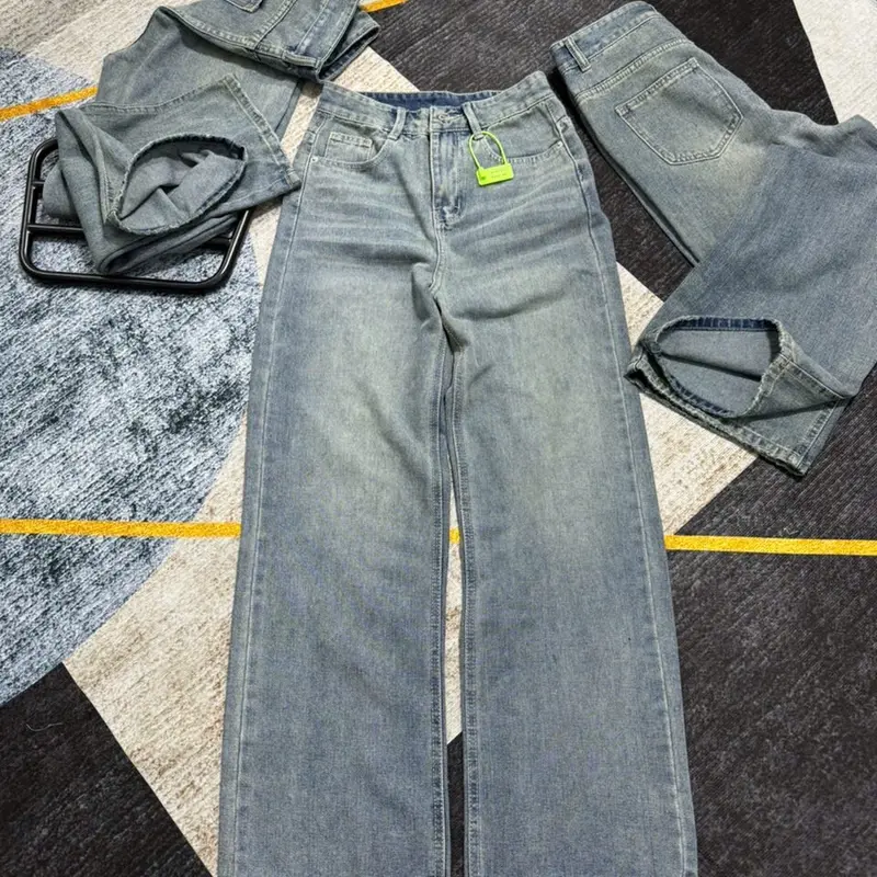 HAP (S-2XL) Quần jeans suông màu xanh lạ chất jeans mềm có 2 chiều dài 95cm và 103cm mã P3242 | BigBuy360 - bigbuy360.vn