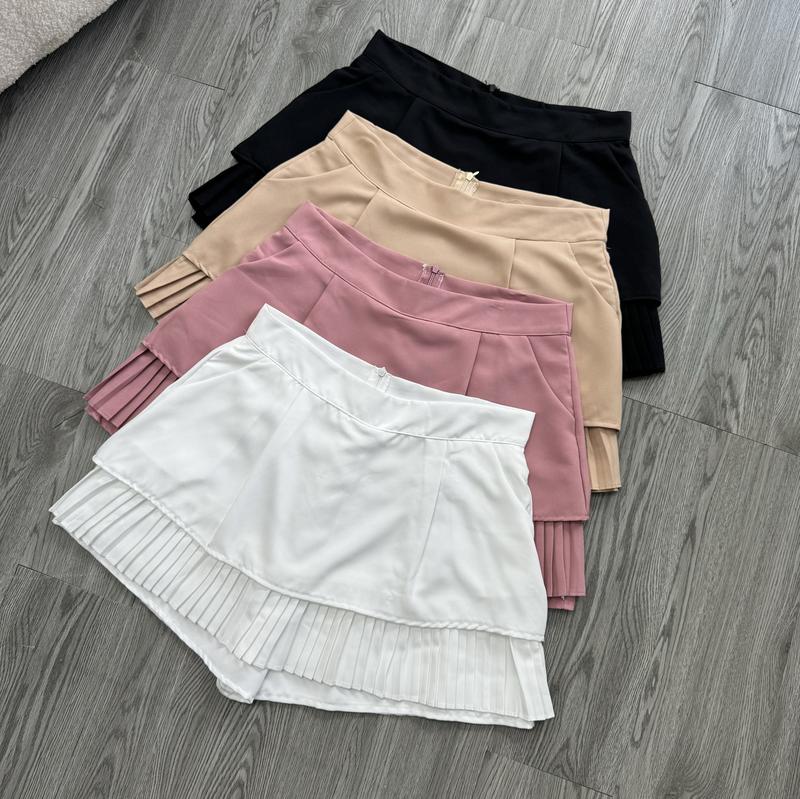 Product Introduction of Chân váy A bigsize nữ 2 tầng kèm dập ly nhỏ chất cotton mềm mịn - CV2T 1