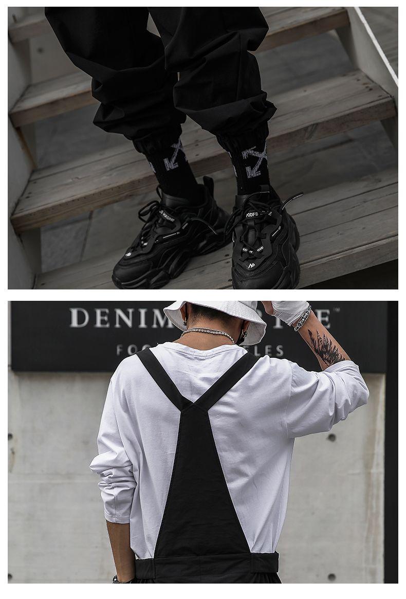 Product Introduction of Dark Mechanical Style Working Bib Top Pants Men's Ins Fashion Brand Sling Jumpsuit Casual Jogger Pants One-Piece Suit Men 15