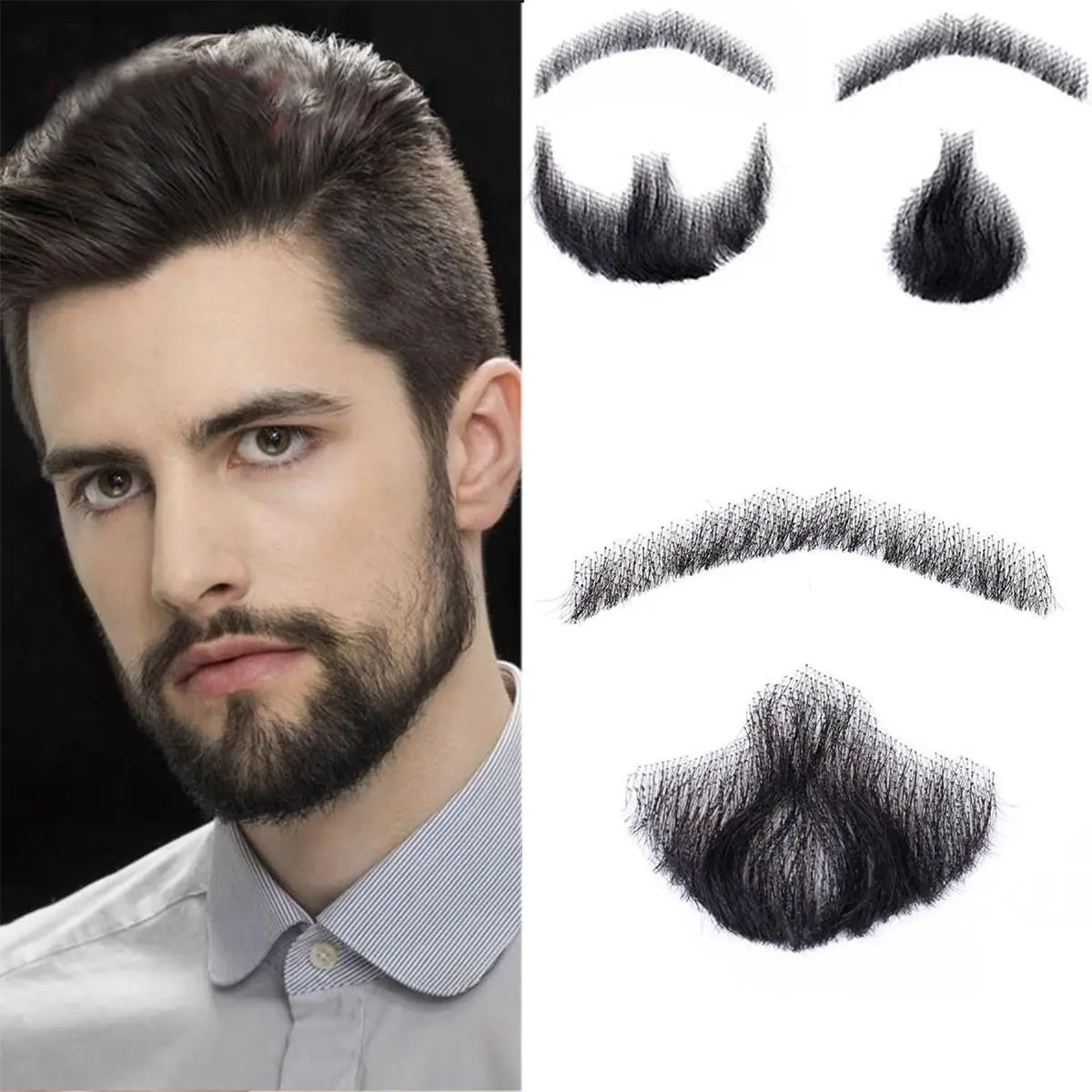 Men'S Fake Beard Self-Adhesive To Prevent Real Beard, Cosmetic Props Fake Beard