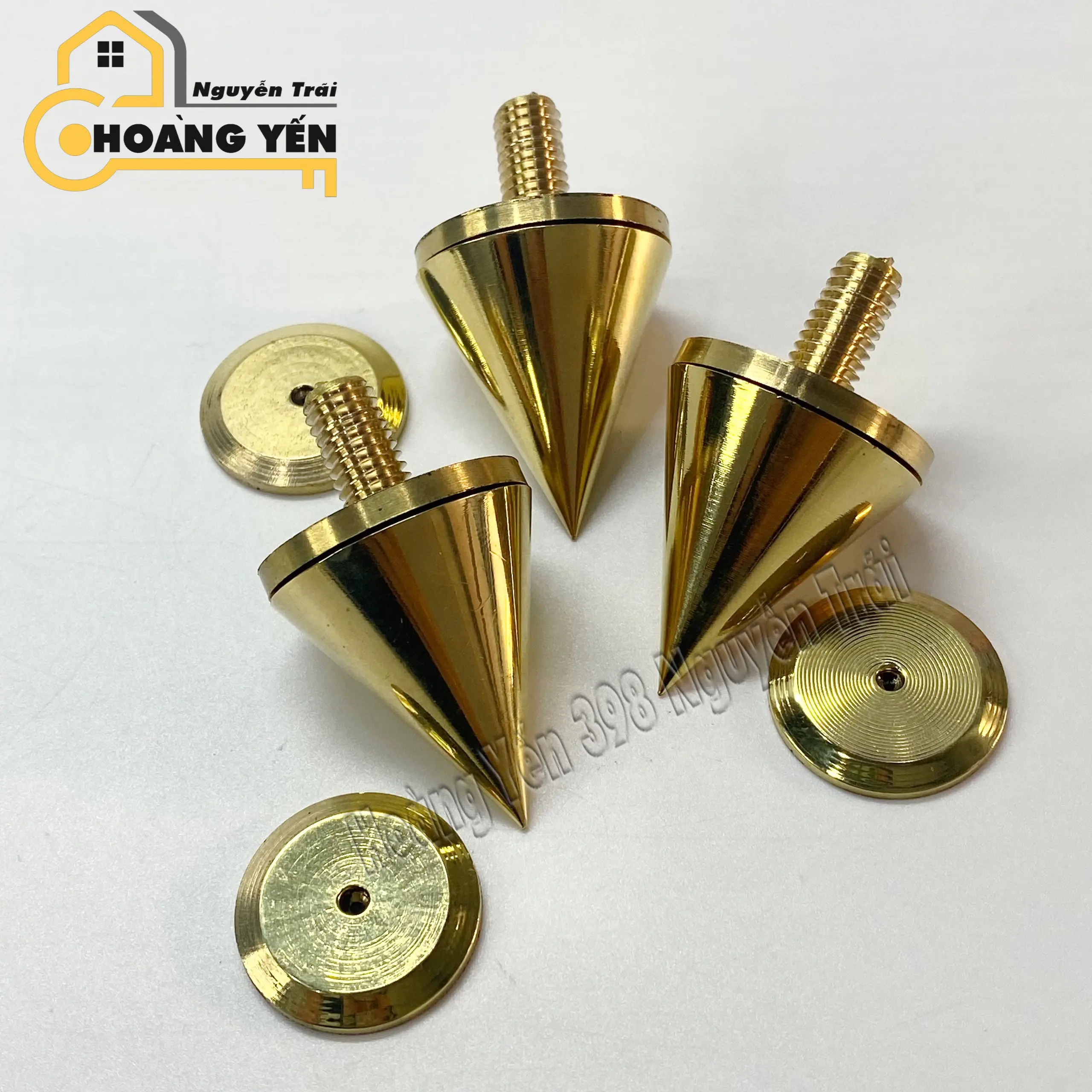 Chân Đinh Chống Rung Loa Kệ, Chân Chống Rung Tiêu Âm, Chân Đinh Chén Hứng Bằng Đồng (1 chân+1 chén) Phụ Kiện