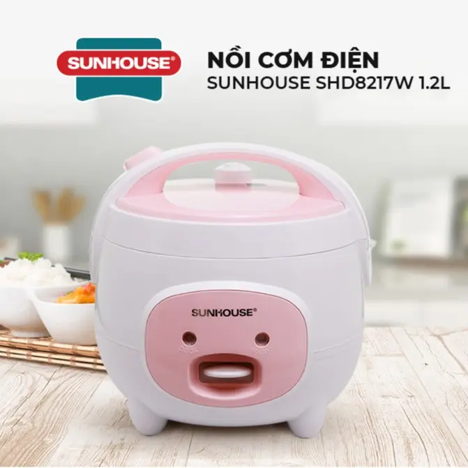 Nồi cơm điện mini SUNHOUSE 1.2L SHD8217W 1