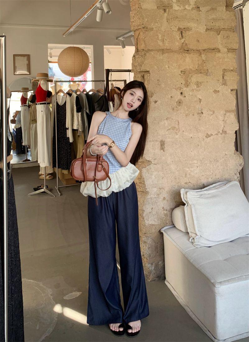 Product Introduction of Áo Vest Cổ Yếm Kẻ Sọc, Hàng Mới Về Mùa Hè, Thiết Kế Sang Trọng, Không Tay, Khâu, Dây Đeo Spaghetti Bất Đối Xứng Phong Cách Cô Gái Nóng Bỏng, Áo Trên 15