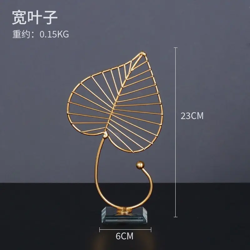 Ornamen Daun Ginkgo Bahan Besi Gaya Nordic Untuk Dekorasi Ruang Tamu 3