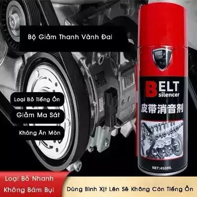 Bình Xịt Bôi Trơn Dây Curoa Belt Silencer Giảm Tiếng Ồn Động Cơ Ô Tô 450ml