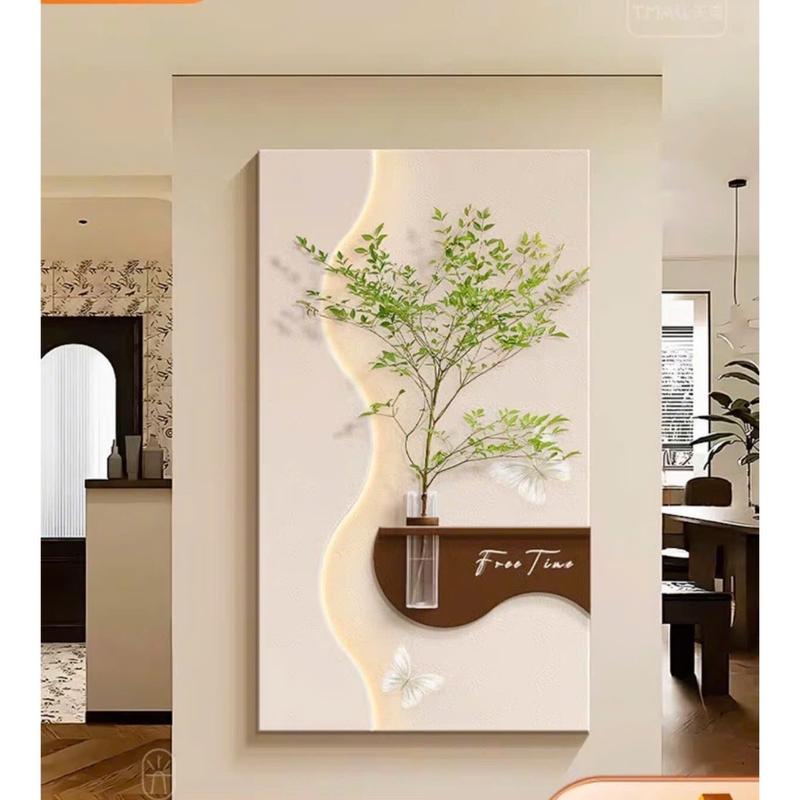 Hàng Loại 1-Tranh treo tường có đèn led cắm hoa decor nhà đẹp, trang trí phòng khách, quán cafe sang trọng