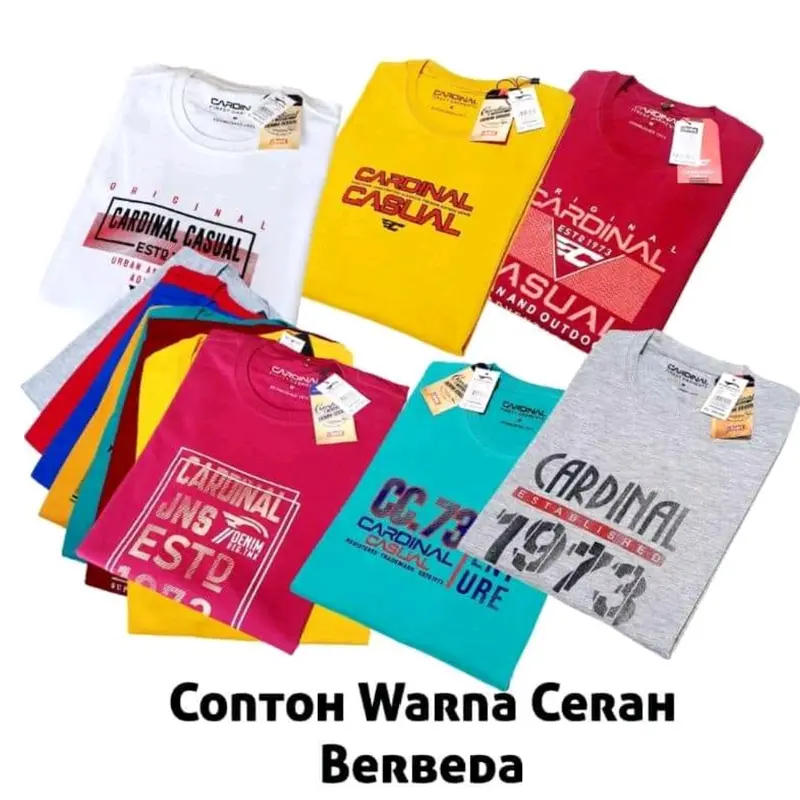 BAJU KAOS CARDINAL 3 PCS 100K Combed Kain Motif Combat Variasi Pria Katun Distro Keren Polos 5