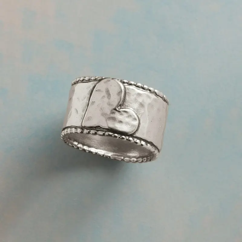 Heart-Shaped Ring, Rotating Ring, Handmade Ring, Promise Anniversary Ring, Perfect