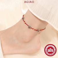 Gambar AGIAO Gelang Chalcedony Tali Merah Keberuntungan Dengan Gelang Kaki Floral Senada - Gelang 18cm dari A.GIAO.ID Kab. Gresik 5 Tokopedia