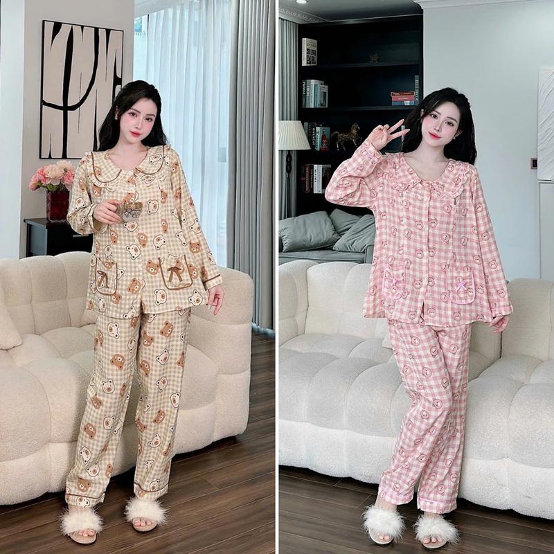 COMBO 2 Bộ đồ bầu và sau sinh chất đũi thái cổ bèo mềm mịn thoáng mát Free Size 45-70kg dành cho mẹ bầu