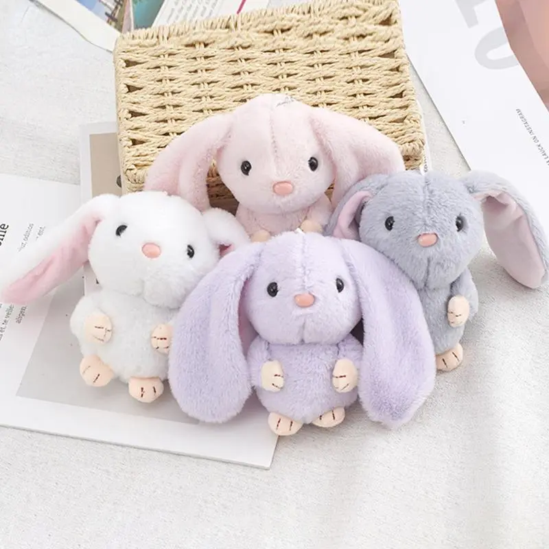 Long-eared rabbit doll pendant cute little white rabbit plus - TikTok ...