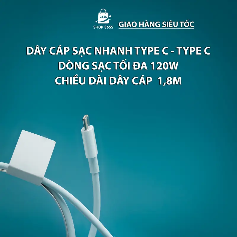 Dây cáp sạc nhanh cho ip 15 - 16 và các dòng máy android dài 1.8M công suất dẫn điện 120W 5
