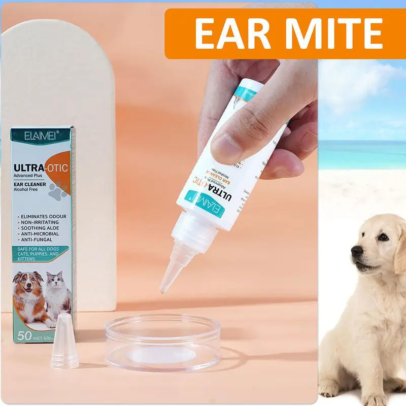 Dụng Cụ Làm Sạch Tai Cho Thú Cưng, 50ml, Thích Hợp Cho Mèo Và Chó, Chất Lỏng Rửa Tai Thông Dụng Khử Mùi Và Ngứa, Làm Sạch Tai 5