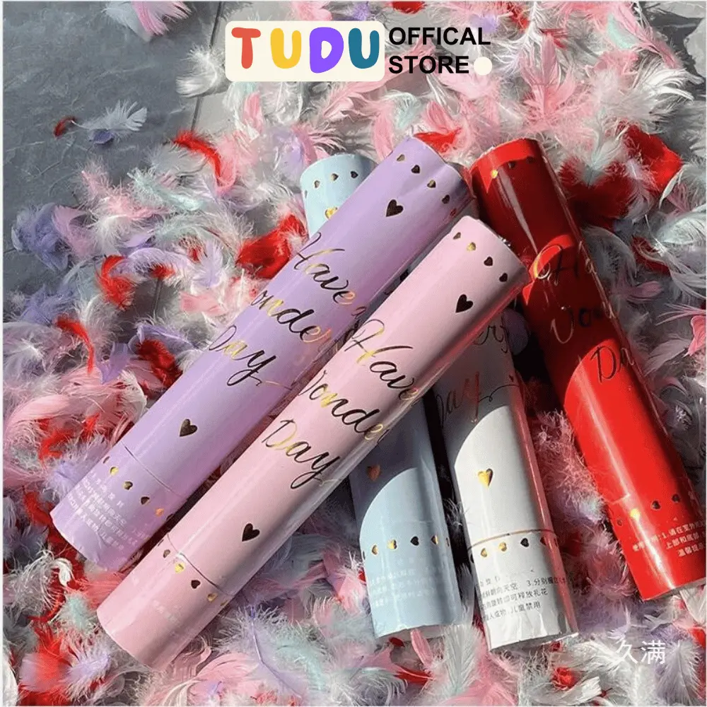 Pháo lông vũ pháo kim tuyến nhiều màu thú vui Đám cưới Lễ Tết Tudu
