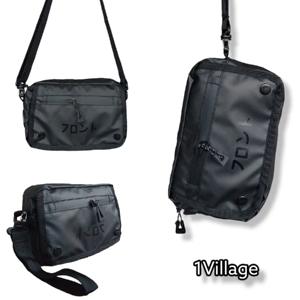 NEW POUCH BAG 2IN1 PREMIUM - TAS PRIA SELEMPANG TERBARU Hitam