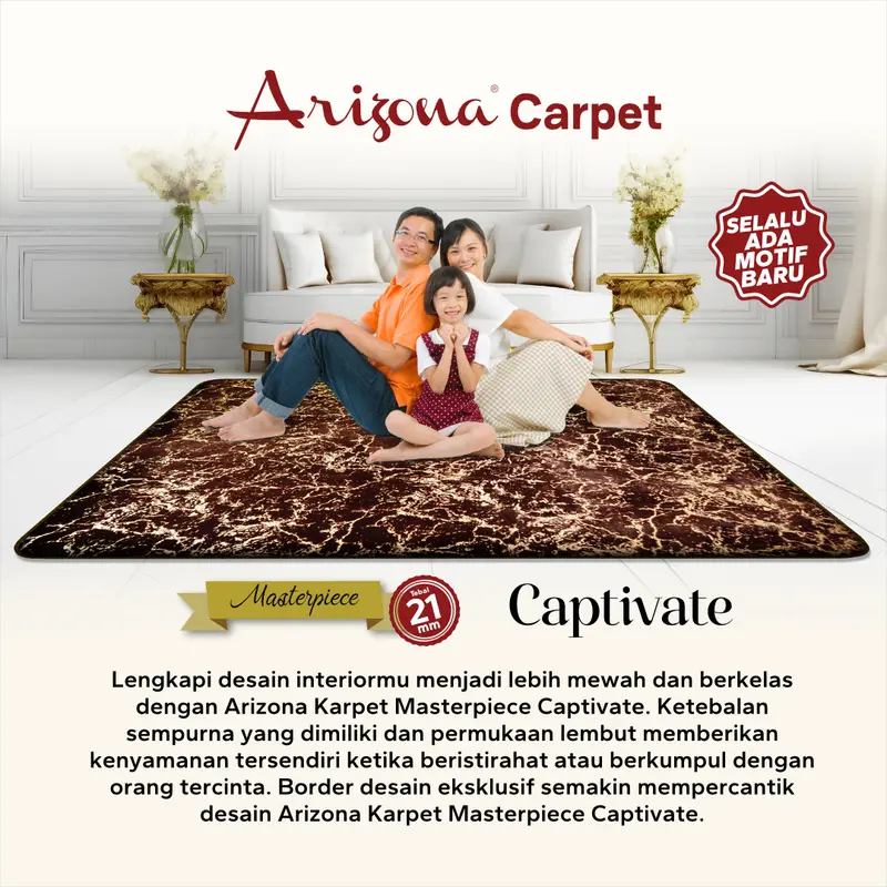 [190x270cm] Masterpiece Captivate Karpet Busa Malaysia Arizona Motif Lava Carpet 6