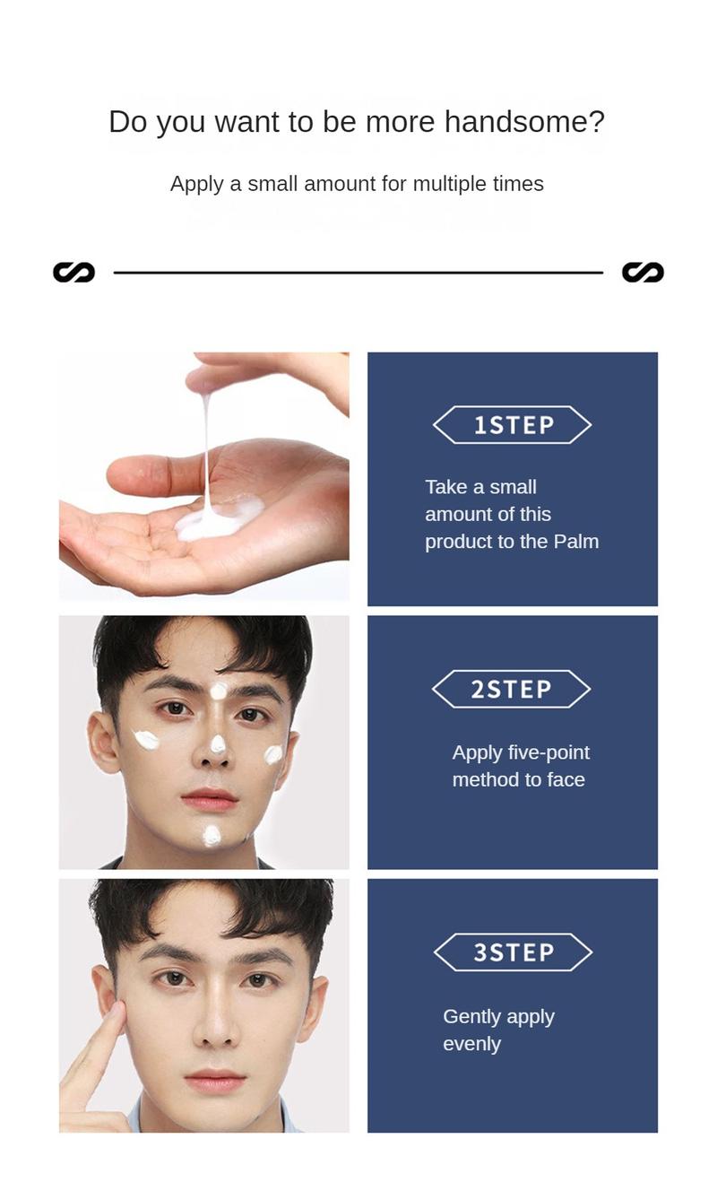 Product Introduction of Men BB Cream Waterproof Concealer Long Lasting Make Up Oil Control Natural Color 22