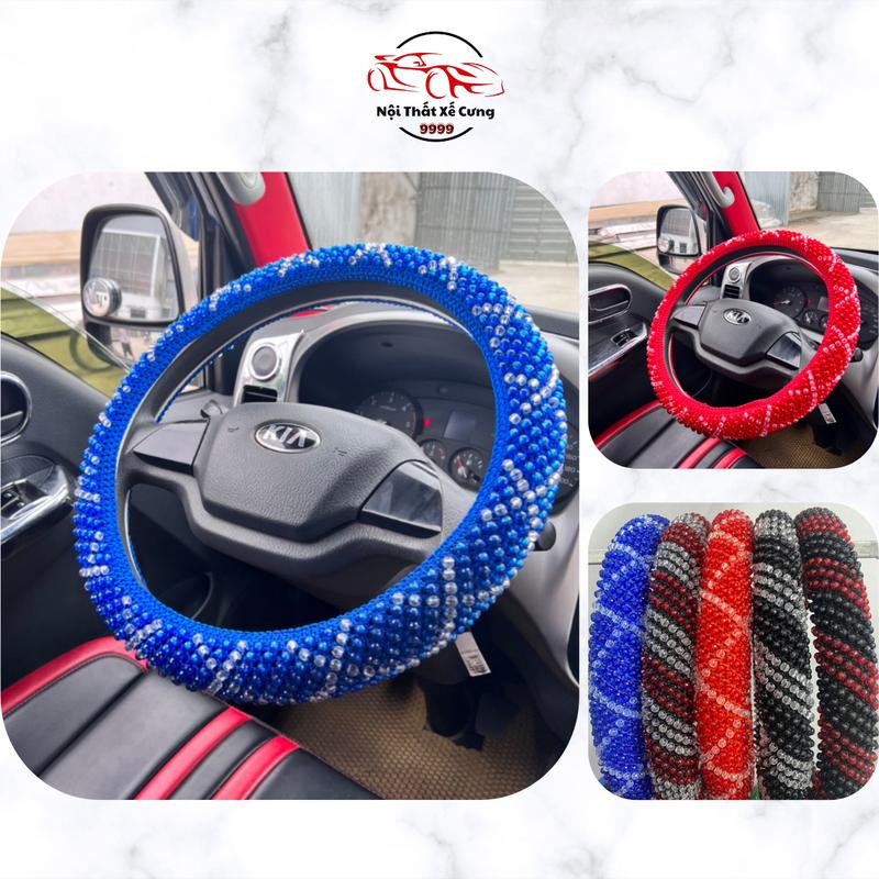 Xả Kho Bao tay vô lăng bọc tay nắm xe ô tô xe tải bằng Hạt cườm HÀN QUỐC chống mồ hôi tay Nội Thất