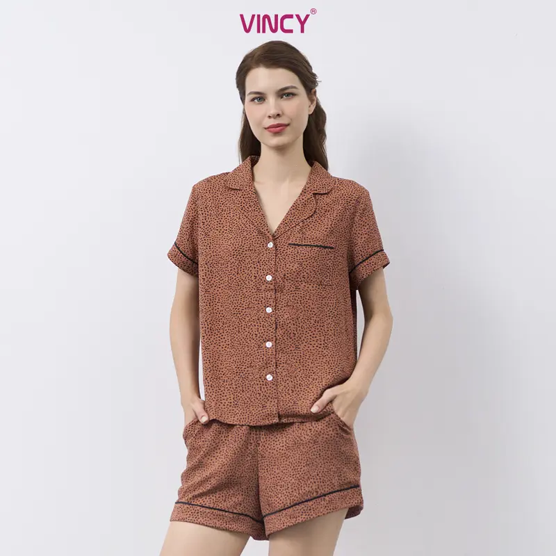Bộ Quần Áo Short Satin Nữ Vincy BSS108W22 8