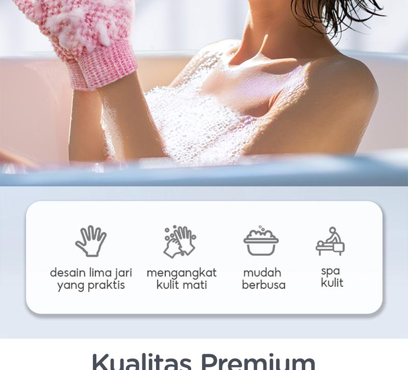 Product Introduction of Goto [COD] Truvic Bath Glove Sarung Tangan Mandi Penggosok Badan Penghilang Daki 13