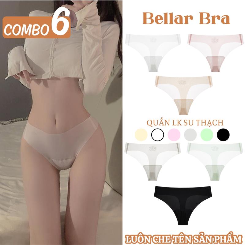Quần Lót Nữ Lọt Khe Tàng Hình Trơn Mềm Mỏng Sexy (Có set 6 quần), Quần Chip Su Mềm Thoáng Khí Đáy 2 Lớp Cotton Kháng Khuẩn Bellar Bra Nhung Women  L617
