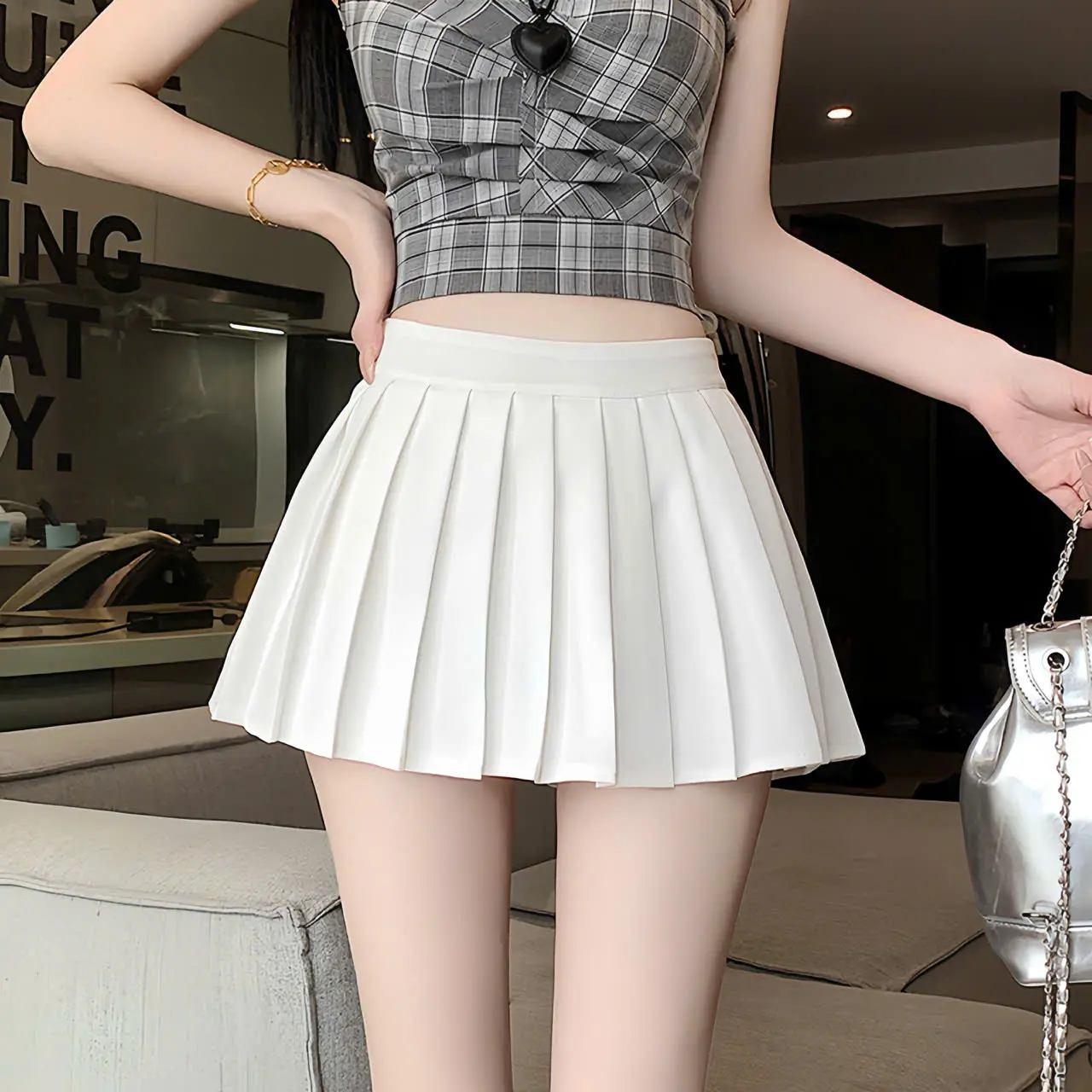 CHÂN VÁY XẾP LY NHỎ DÁNG NGẮN Chất Đẹp Có Quần Bảo Hộ Women Nữ S159 | BigBuy360 - bigbuy360.vn