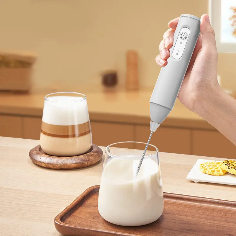 Máy Đánh Trứng, Đánh Sữa Và Tạo Bọt Cafe Di Động Cầm Tay 3 Tốc Độ Sử Dụng Pin Sạc Cao Cấp, Tiện lợi trong nhà bếp