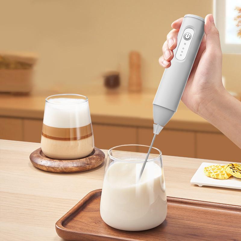 Máy Đánh Trứng Đánh Sữa Và Tạo Bọt Cafe Di Động Cầm Tay 3 Tốc Độ Sử Dụng Pin Sạc Cao Cấp Tiện lợi trong nhà bếp