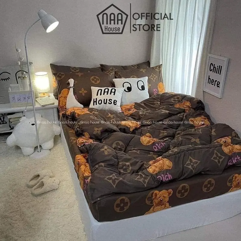Sét chăn ga gấu nâu hot 0